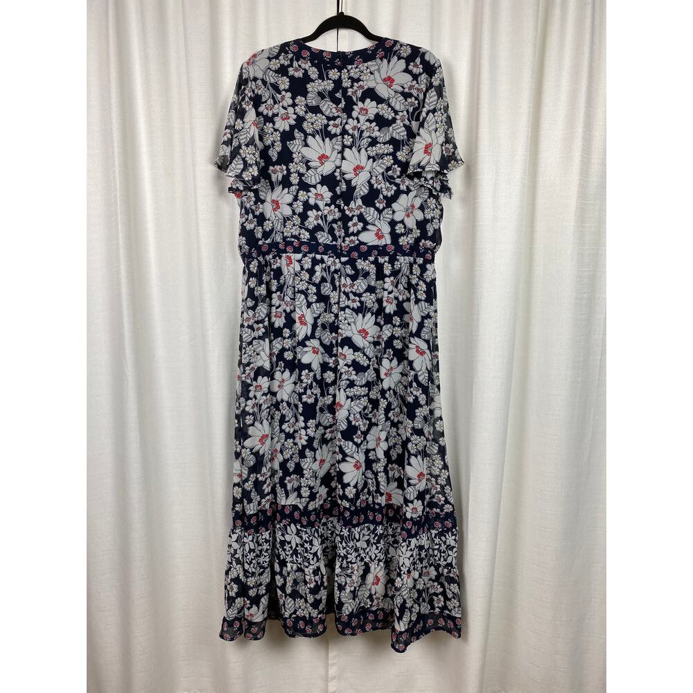 Lane Bryant Navy Blue Floral Chiffon Maxi Dress Sz.22W NWT - Picture 10 of 16